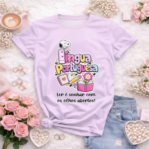Arte para Camiseta de Língua Portuguesa Doces Desenhos
