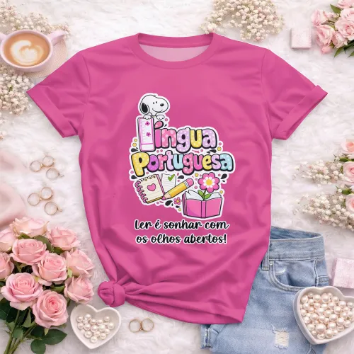 Arte para Camiseta de Língua Portuguesa Doces Desenhos