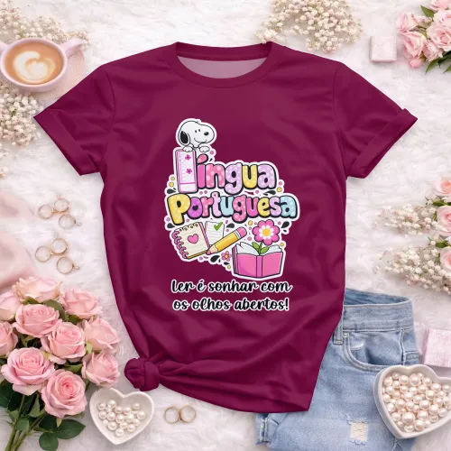 Arte para Camiseta de Língua Portuguesa Doces Desenhos