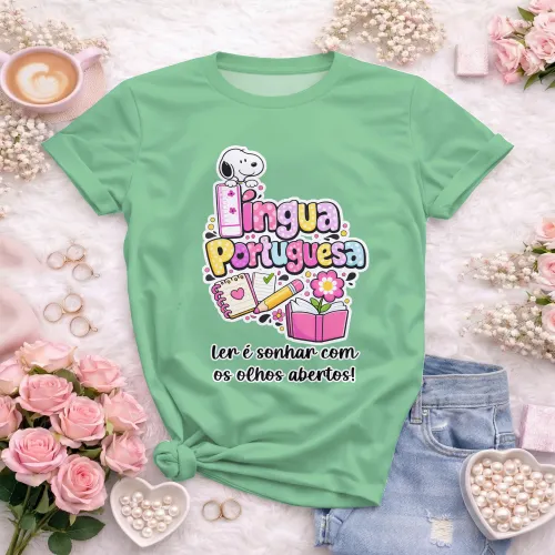 Arte para Camiseta de Língua Portuguesa Doces Desenhos