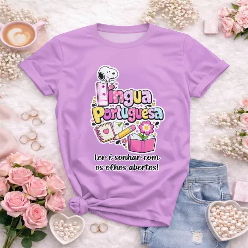 Arte para Camiseta de Língua Portuguesa Doces Desenhos