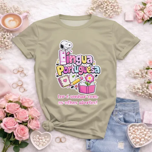 Arte para Camiseta de Língua Portuguesa Doces Desenhos