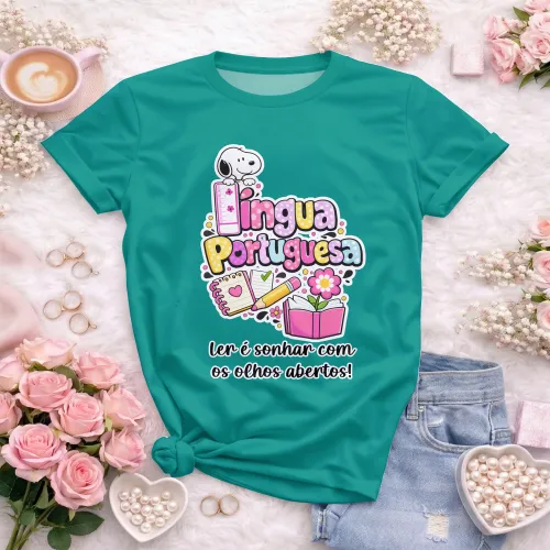 Arte para Camiseta de Língua Portuguesa Doces Desenhos