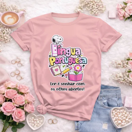 Arte para Camiseta de Língua Portuguesa Doces Desenhos