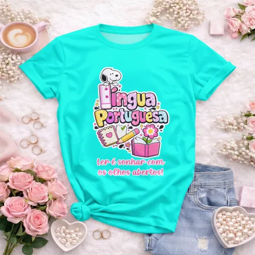 Arte para Camiseta de Língua Portuguesa Doces Desenhos
