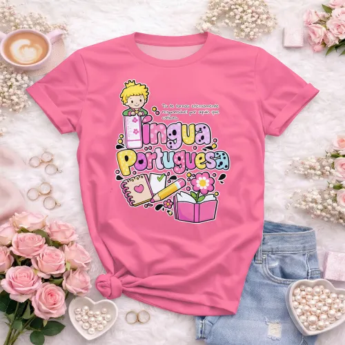 Arte para Camiseta de Língua Portuguesa Doces Desenhos