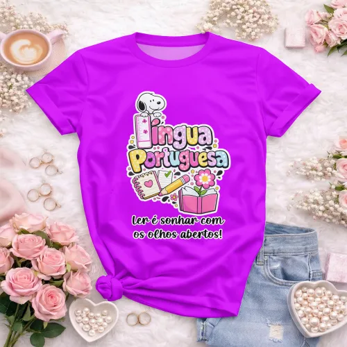 Arte para Camiseta de Língua Portuguesa Doces Desenhos