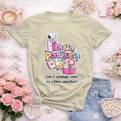 Arte para Camiseta de Língua Portuguesa Doces Desenhos