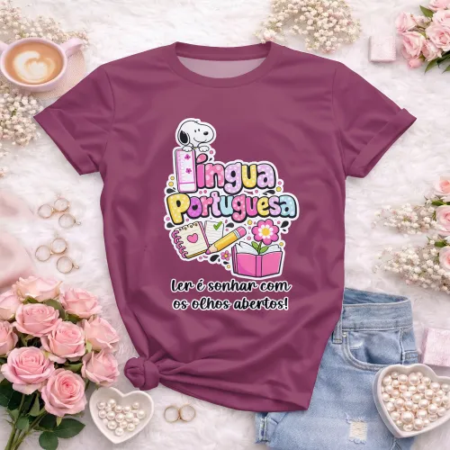 Arte para Camiseta de Língua Portuguesa Doces Desenhos