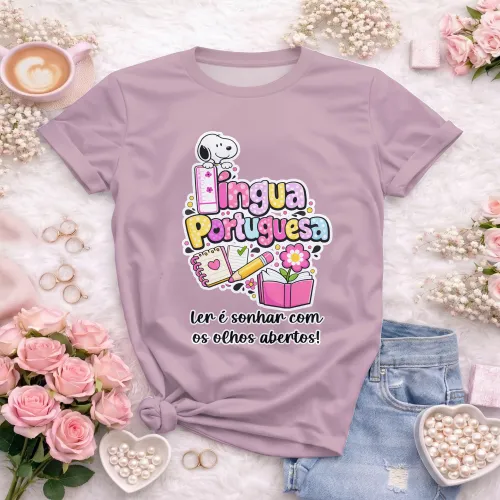 Arte para Camiseta de Língua Portuguesa Doces Desenhos