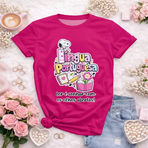 Arte para Camiseta de Língua Portuguesa Doces Desenhos