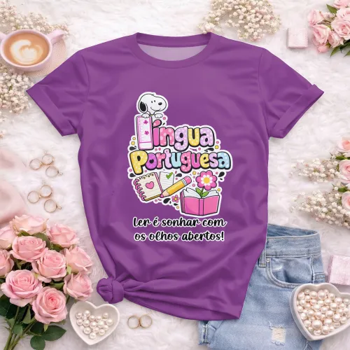 Arte para Camiseta de Língua Portuguesa Doces Desenhos