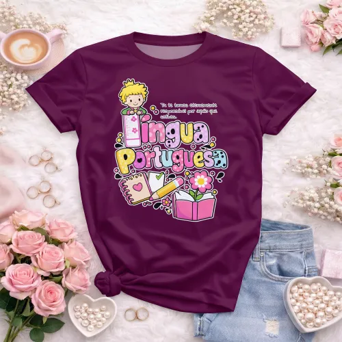 Arte para Camiseta de Língua Portuguesa Doces Desenhos