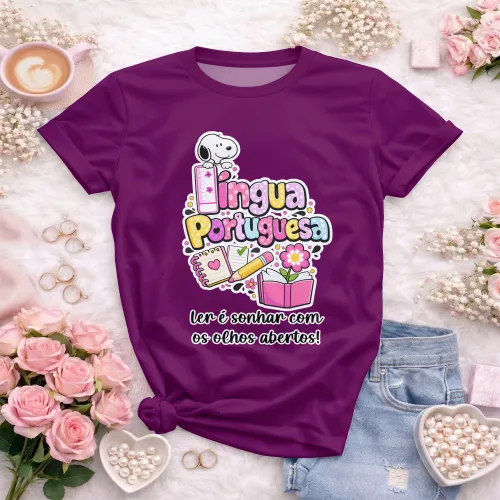 Arte para Camiseta de Língua Portuguesa Doces Desenhos