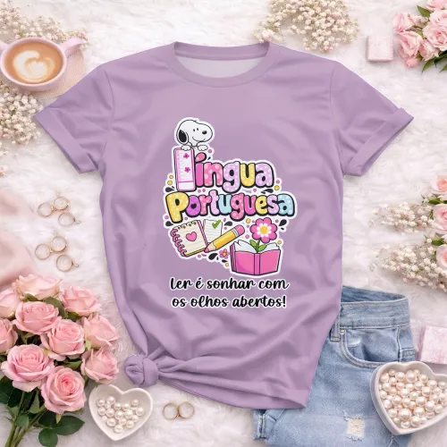 Arte para Camiseta de Língua Portuguesa Doces Desenhos