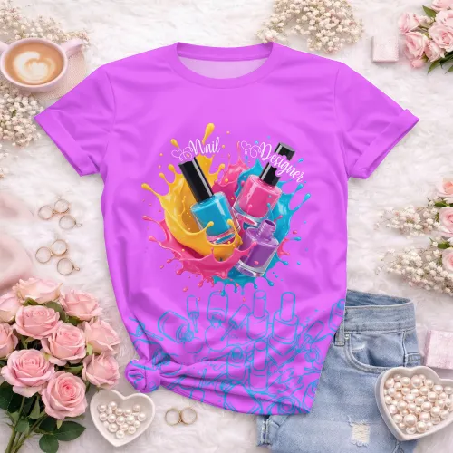 Arte para Camiseta de Nail Designer | Doces Desenhos