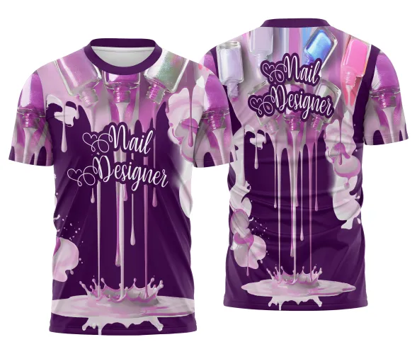 Arte para Camiseta de Nail Designer | Doces Desenhos