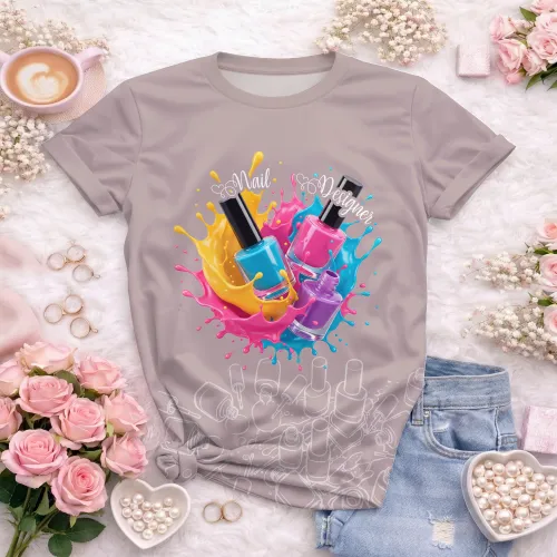 Arte para Camiseta de Nail Designer | Doces Desenhos