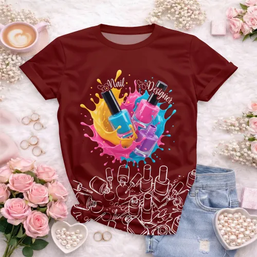Arte para Camiseta de Nail Designer | Doces Desenhos