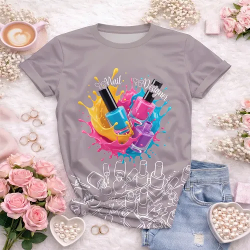 Arte para Camiseta de Nail Designer | Doces Desenhos