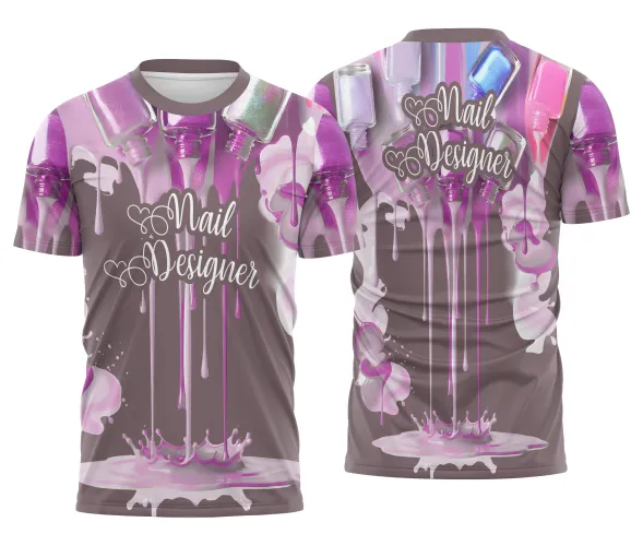 Arte para Camiseta de Nail Designer | Doces Desenhos