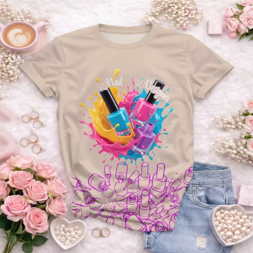 Arte para Camiseta de Nail Designer | Doces Desenhos