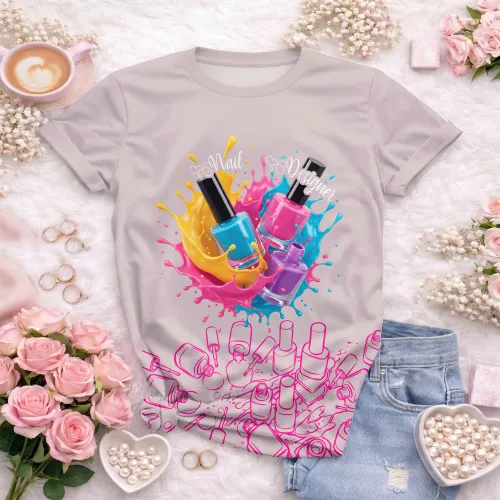 Arte para Camiseta de Nail Designer | Doces Desenhos