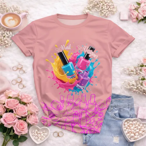 Arte para Camiseta de Nail Designer | Doces Desenhos