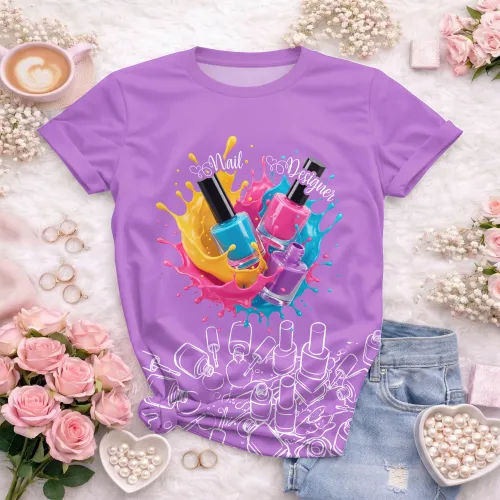 Arte para Camiseta de Nail Designer | Doces Desenhos