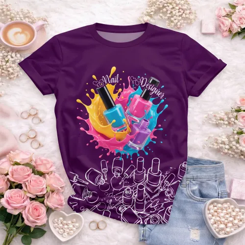 Arte para Camiseta de Nail Designer | Doces Desenhos
