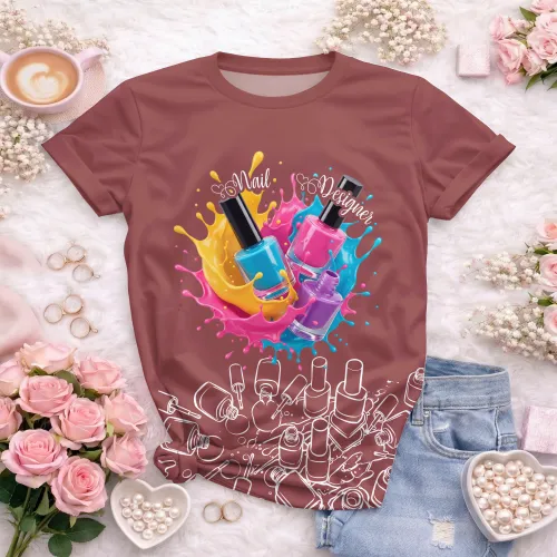 Arte para Camiseta de Nail Designer | Doces Desenhos
