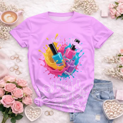 Arte para Camiseta de Nail Designer | Doces Desenhos