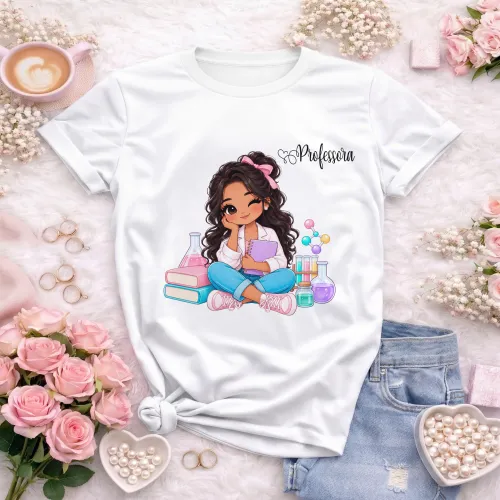 Arte Professora de Química em CDR com fonte inclusa e texto editável. Ideal para camisetas, professores e personalizados escolares 2026 e 2027.