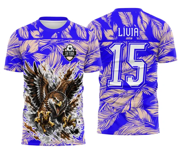 Arte de gavião para camisa de torcida interclasse com visual forte e composição esportiva Arte Autoral Doces Desenhos