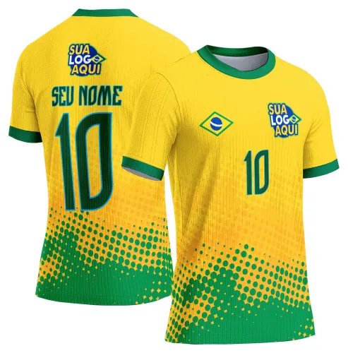 Arte torcida verde amarela futebol, ideal para camiseta personalizada com inspiração brasileira.