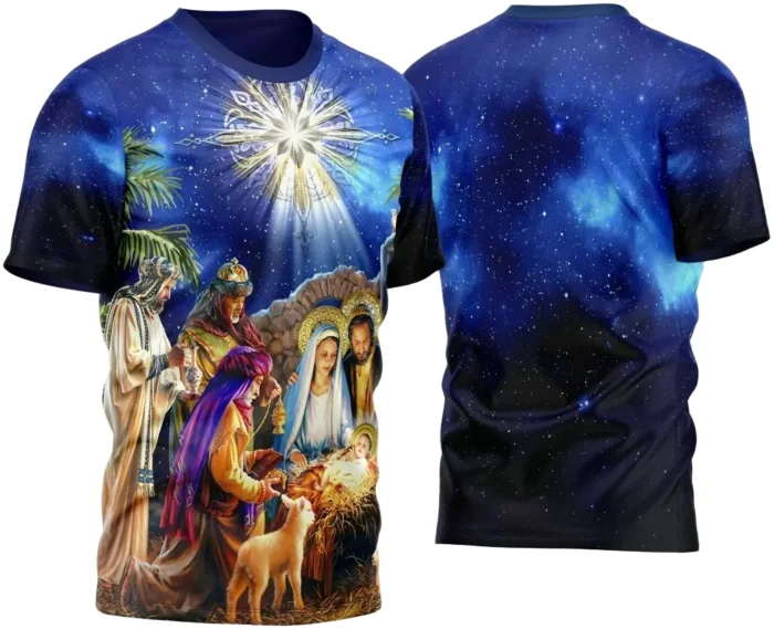 Arte Vetor Camisa Azul Religião - Sagrada Família