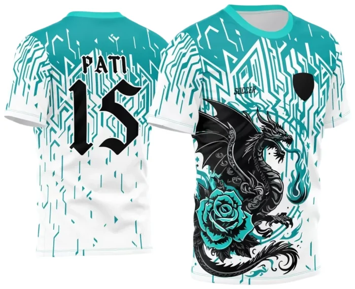 Arte Vetor Camisa Branca Interclasse - Jogos Internos 2024 - Dragão Flor