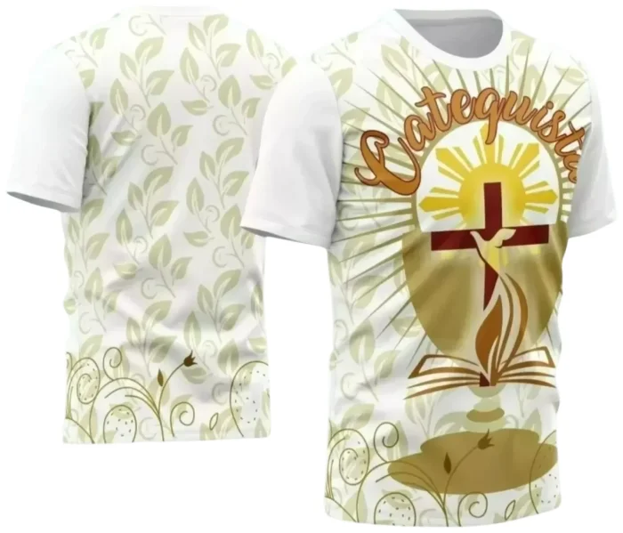 Arte Vetor Camisa Branca Religião - Catequista
