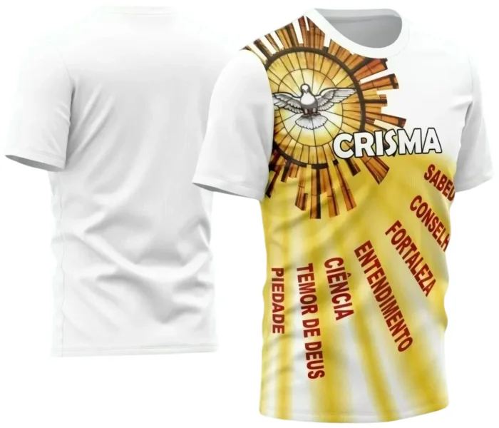 Arte Vetor Camisa  Branca Religião - Crisma 