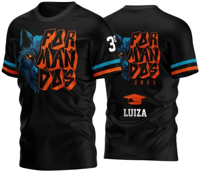 Arte Vetor Camisa Formandos Lobo - Silk - Sublimação