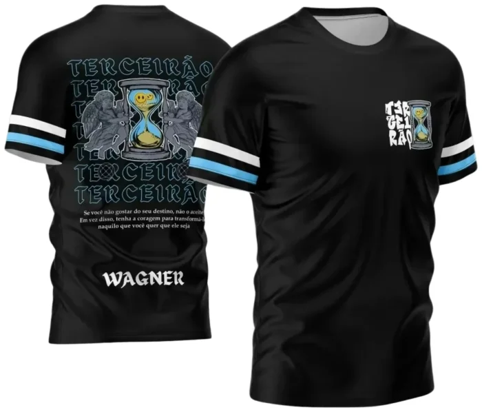 Arte para Camisa Terceirão Anjos e Ampulheta