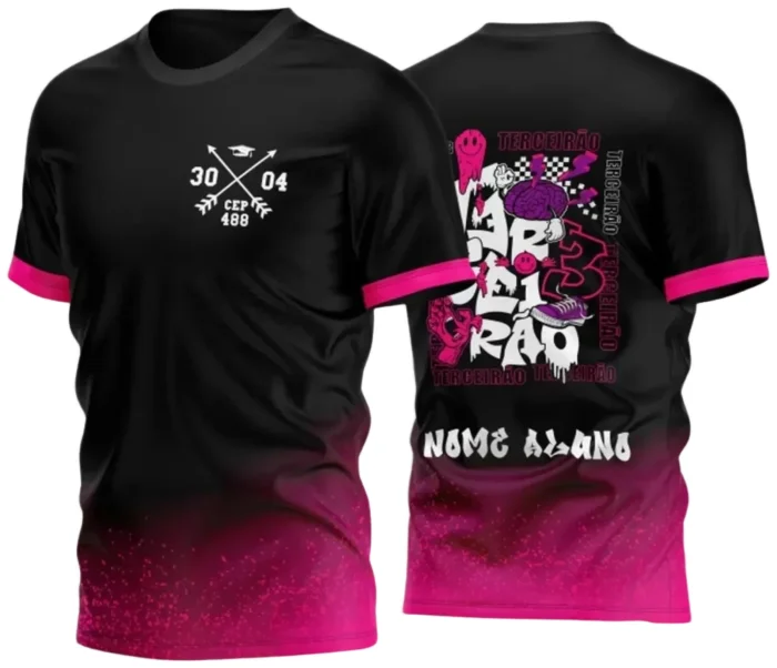 Arte Vetor Camisa Terceirão Grafite Degradê Rosa