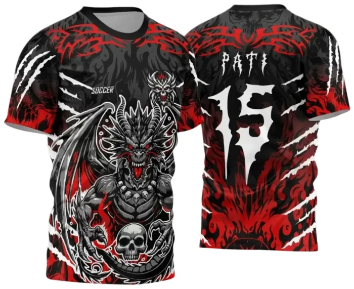 Camisa Interclasse Dragão: Design Caveira para Sublimação