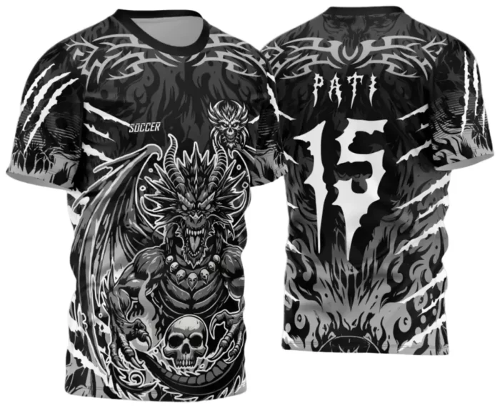 Camisa Interclasse Dragão: Design Caveira para Sublimação