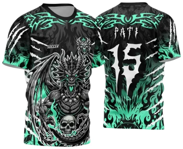 Camisa Interclasse Dragão: Design Caveira para Sublimação