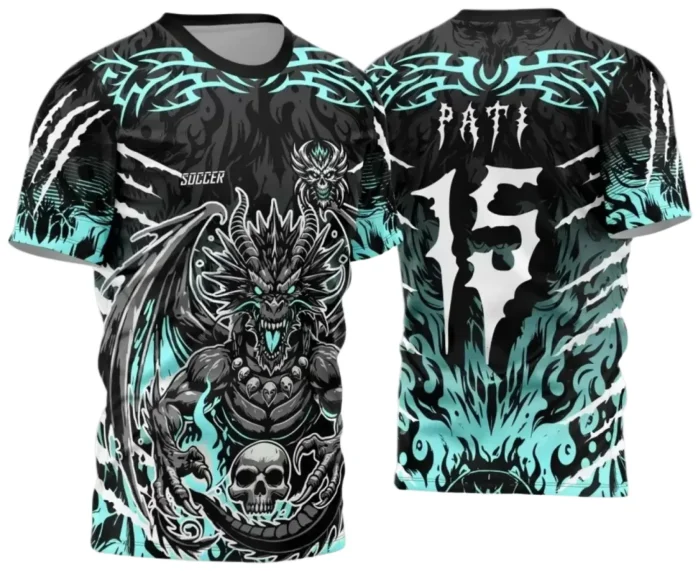 Camisa Interclasse Dragão: Design Caveira para Sublimação