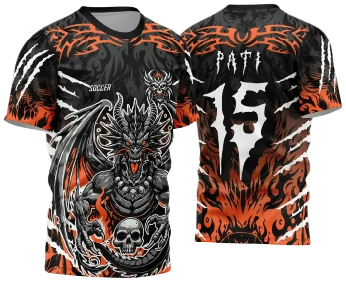 Camisa Interclasse Dragão: Design Caveira para Sublimação