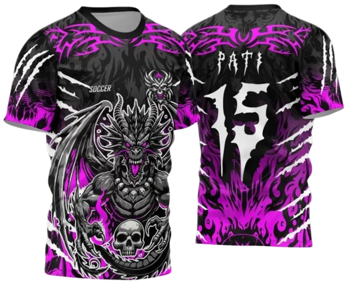 Camisa Interclasse Dragão: Design Caveira para Sublimação