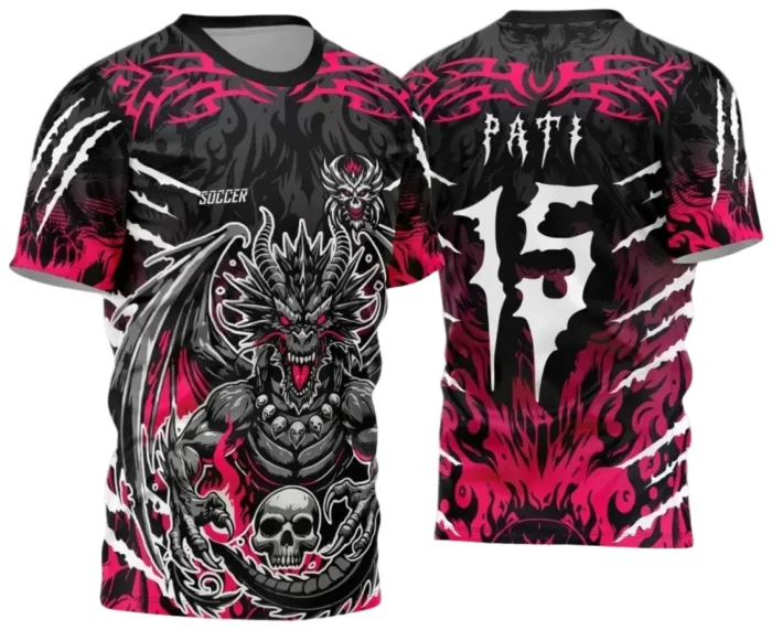 Camisa Interclasse Dragão: Design Caveira para Sublimação