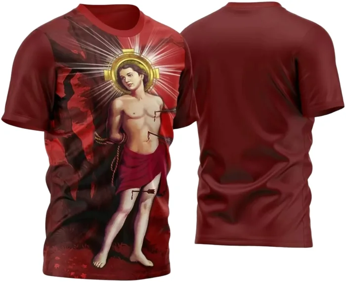 Camiseta Católica – São Sebastião com Estampa Religiosa